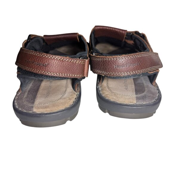Hush Puppies Cross-Shore Sandals Men 15EW Fisherman Leather Brown Hook Loop Wide main image 6